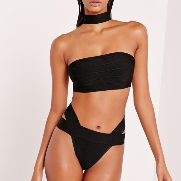 Dolls Kill Other - BLACK HOT BANDAGE BIKINI SET🖤